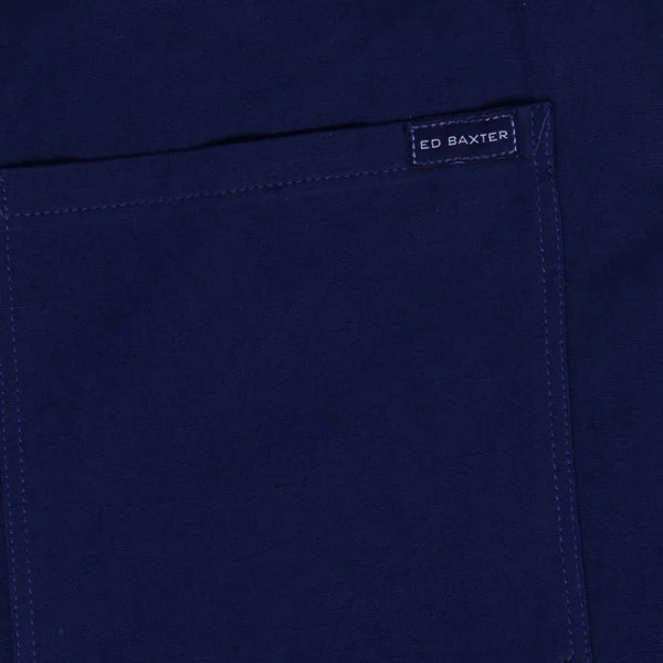 Navyblå hør shorts - Ed Baxter